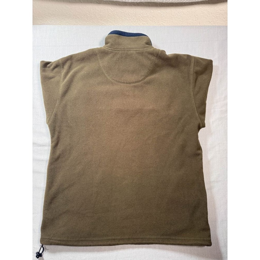 Large RedHead Olive Green Fleece Pullover Drawstring Hem 1/4 Zip Mens Sweater